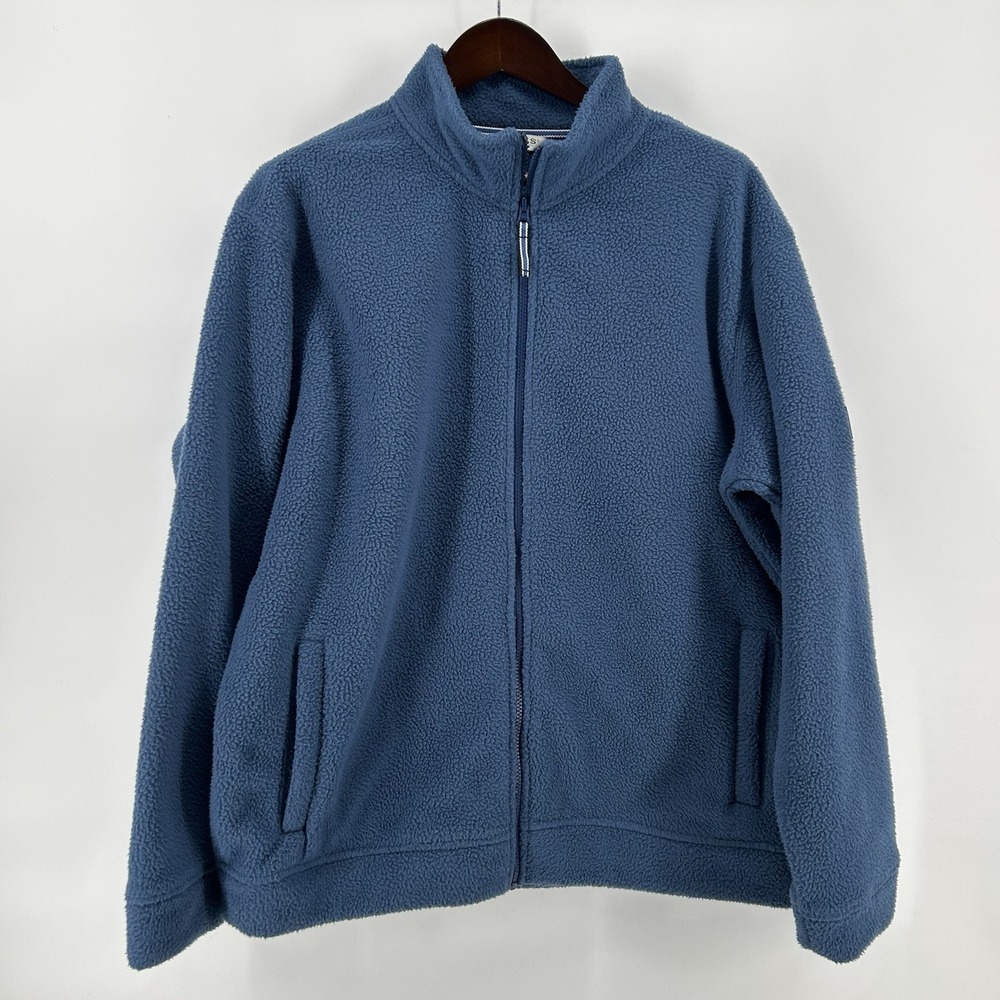 Orvis Classic Collection Fleece Jacket Mens XL Blue Full Zip Cabin Heritage Warm